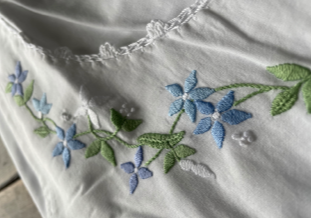 Embroidered White Cotton Nightgown