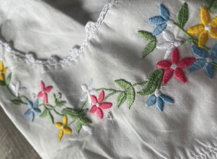 Embroidered White Cotton Nightgown