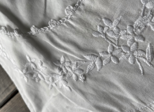 Embroidered White Cotton Nightgown